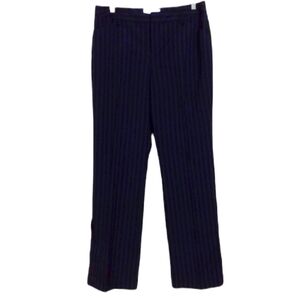 NWT G.H. Bass & Co. Sz 8 Navy Pinstriped Stretch Dress Pants